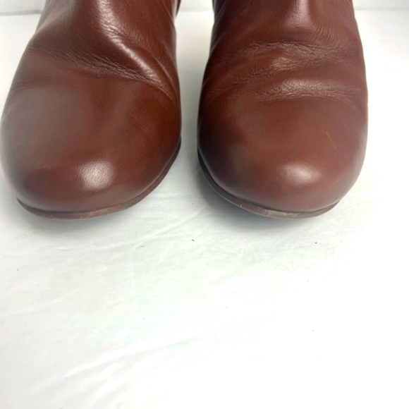 Tory Burch Dark Brown Leather Ankle Length Wedge Boots - Picture 7 of 12